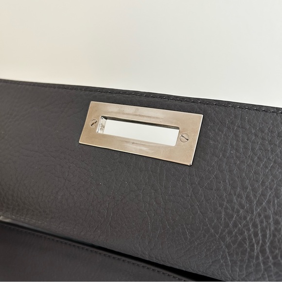 Salvatore Ferragamo Sofia Shoulder Bag Dark Gray Pebble Calfskin - Picture 12 of 16